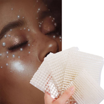 3D Self-Adhesive White Pearl Makeup Rhinestone Stickers: Enhance Your Look with DIY Craft Accessories