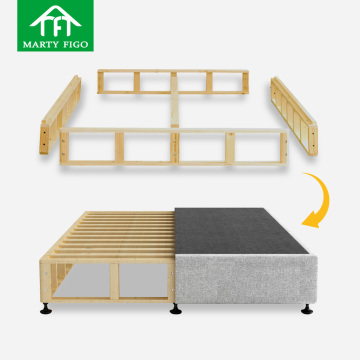 Modern Upholstered Platform King/Queen Bed Frame - Solid Wood Full Size for Home & Hotel