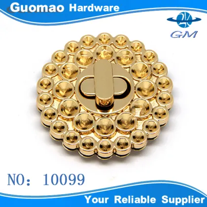 2016 round golden flower shape dot woman bag and wallet twist lock
