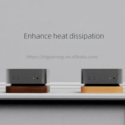 Wooden Bracket for Mini Mac - Solid Wood Computer Tray, Walnut, Dustproof and Cooling