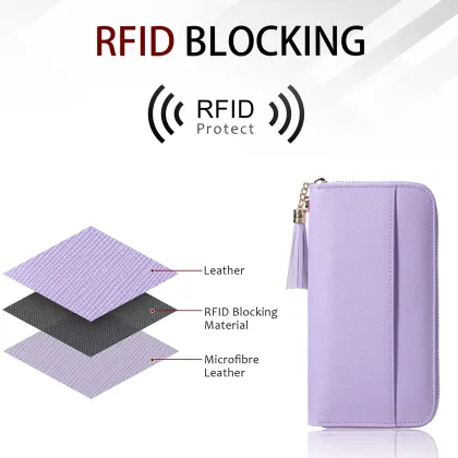 Customized High Quality Zipper Long Wallet with Wrist Strap - European & American Style