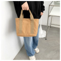 Multicolor Canvas Tote Lunch Bag With Pockets