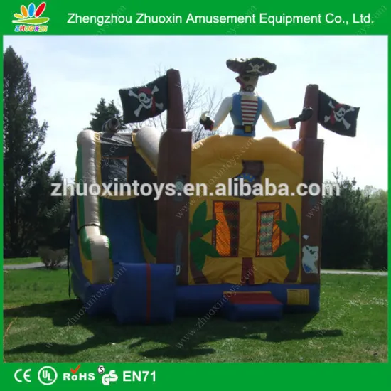 Kids Playing New Amusement Inflatable Pirate Castle