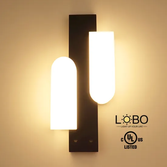 CUL UL Listed Hampton Hotel Lighting Queen Room Matte Black Finish Bedside Wall Lamp With Switch