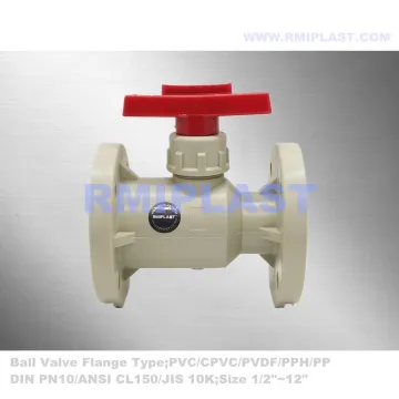 PPH Ball Valve Lever Handle Flange End JIS