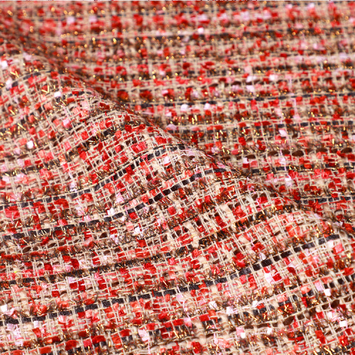 Hot Red Cotton Brocade Fabric