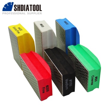 SHDIATOOL 90x55mm Electroplated Diamond Hand Pads for Granite and Marble