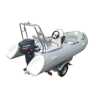 Family-Friendly Inflatable Rib Boat with Fiberglass Hull and Outboard Engine