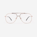 Angular double-bridge Metal Men's Optical Frames