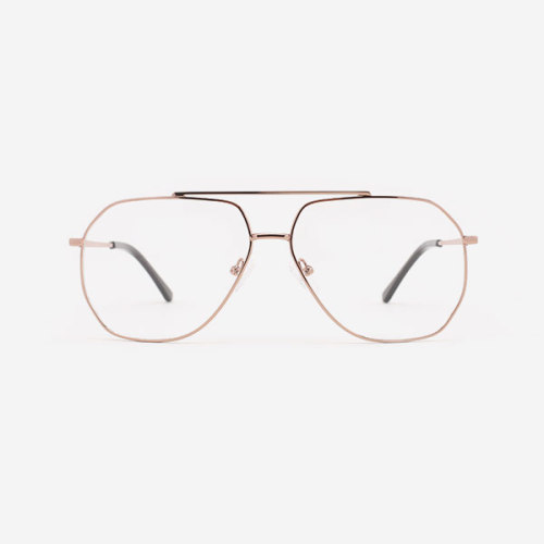 Angular double-bridge Metal Men's Optical Frames