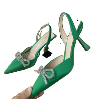 XY Custom Logo Rhinestone Heeled Sandals