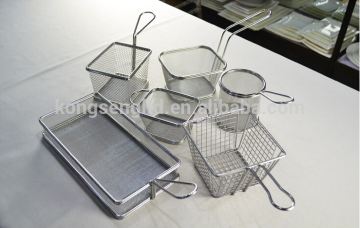 Fryer Basket Food-grade Stainless Steel Mini French Fries Basket , Food Presentation Tableware,Kitchen