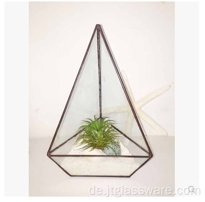 Quadratischer Pflanzkasten im Terrarium-Stil aus Glas