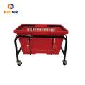 Supermarket Colorful 4wheels Shopping Basket Holder