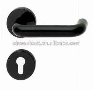 European Modern U shape plastic door handle with escutcheon /Door handle nylon for hospital/BS EN1634/DIN Standard