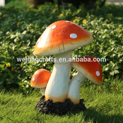 New garden mushroom statues