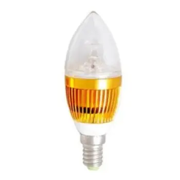 Hot SaleGold /Silver sharp 3W E14 candle light bulbs