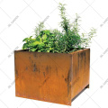 Raised Rusty Metal Planter Boxes