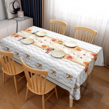 Glossy Wholesale Luxury Rectangular 3D Table oilcloth