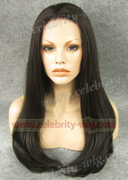 Natural Black Long Straight Aishwayra Rai Synthetic Lace Front Wig
