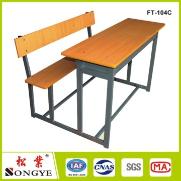 Education double desk and chair school furniture