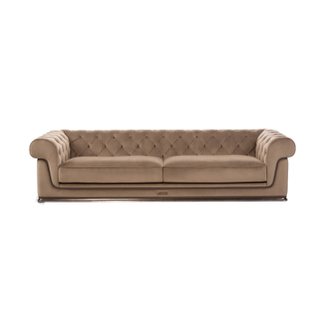 Sofá de Chesterfield de terciopelo de lujo moderno para sala de estar