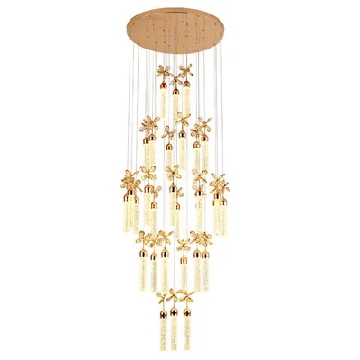 High-Quality Postmodern K9 Crystal Pendant for Staircase and Ceiling
