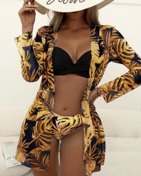 2024 Women's Brazilian Rhinestone Bikini 3 Piece Swimwear