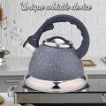 Grey Stainless Steel Whistling Tea Kettle