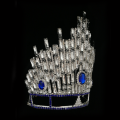 Mahkota besar yang tinggi Pageant Tiara berlian buatan Mahkota
