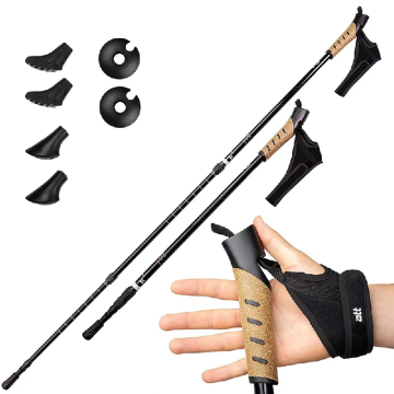 Cork Handle Aluminum 6061 Telescopic Nordic Hiking Trekking Poles