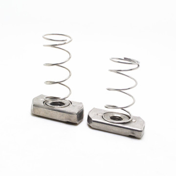 Corrosion-Resistant 304 Stainless Steel Spring Lock Washers, Channel Nuts Set with Galvanized Zinc and Nickel Plating: Mining Grade Hardware