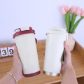 Ceramic inner cup double drinking straw cup