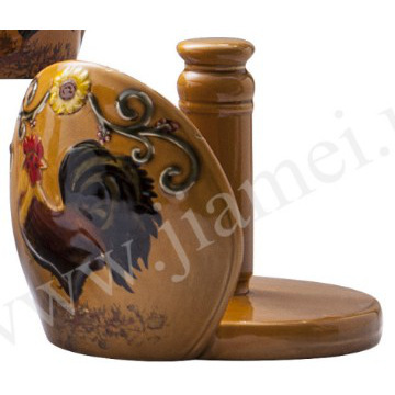 Arted tableware for rooster collection --brown pot