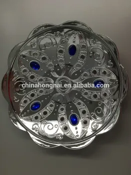 2017 silver or golden electroplating PP fruit tray/plate with plastic jewelry