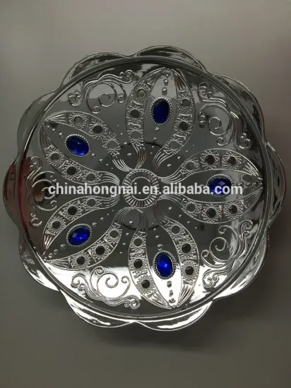 2017 silver or golden electroplating PP fruit tray/plate with plastic jewelry