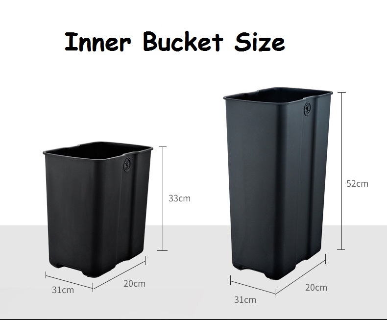 Kitchen trash can for home use with inner bucket