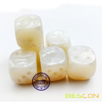 BESCON crudo sin pintar mármol 16MM juego de los dados con el lado de 6 en blanco, 3 Color surtido conjunto de 18pcs, Die mármol blanco