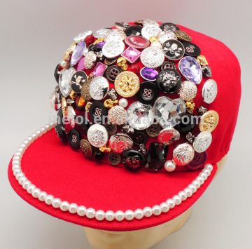 2017 Hiqh quality red flat brim custom cara membuat topi snapback hats wholesale