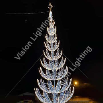 Outdoor RGB LED Decorative Christmas Tree with 3D Motif Design