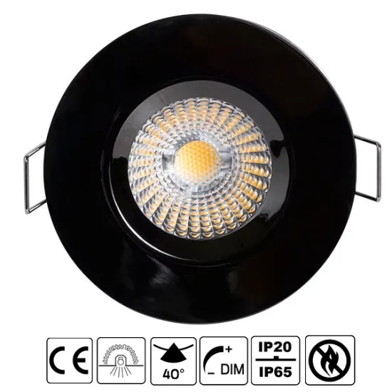 Matt black downlights ip65