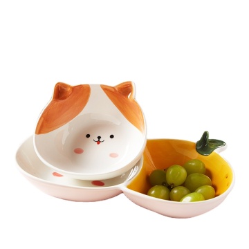 Adorable Animal Pattern Baby Feeding Ceramic Bowl - High Quality Ceramic Fruit Salad Bowl for Children