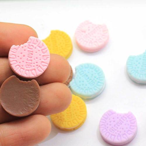 Miniature Cookies Flat Back Resin Cabochon Flatback Biscuit Simulation Food DIY Scrapbooking Phone Case Decoration Craft