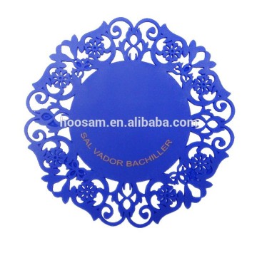 Soft Rubber Coaster, Anti-heat Mat, Flower Shape, Customized Logos Welcomed