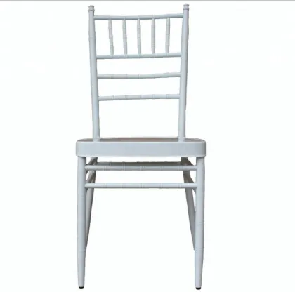 White Wedding Stackable Iron Tiffany Gold Metal Chiavari Chair
