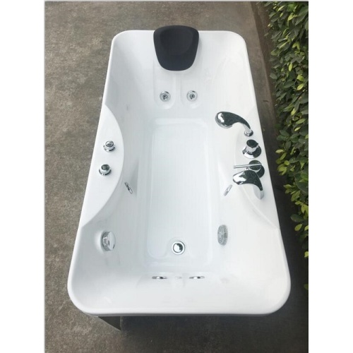 Heated Bathtub With Jets Hot Sale Blue Glass Hydromassage Whirlpool Bath Tub