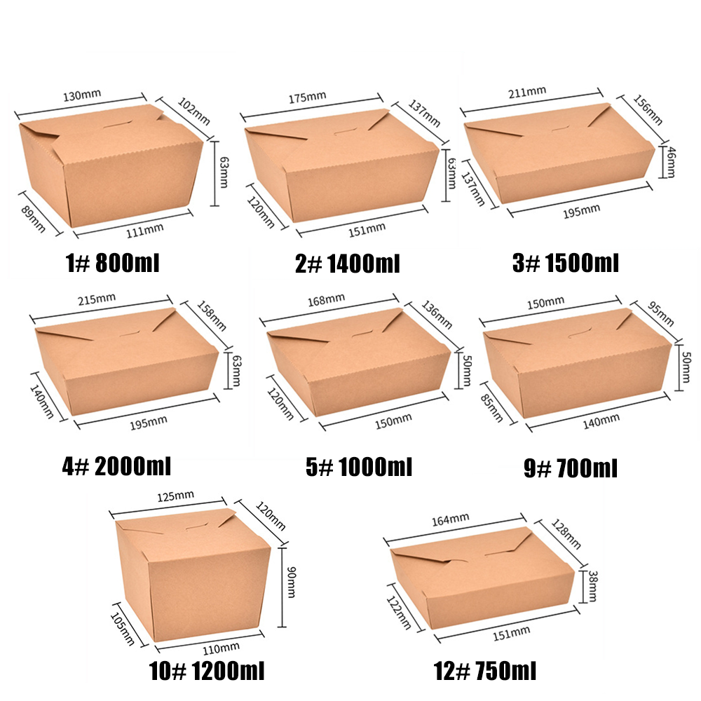 1500ML 50OZ Perfect Catering kraft paper Bento box