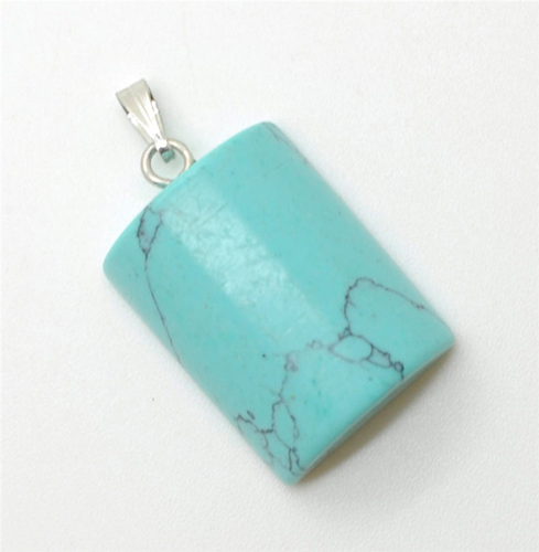 Pendentif turquoise semi-cylindrique