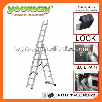 TUV/GS EN131 3-section aluminium ladder AC0308A/aluminum ladder/ladder