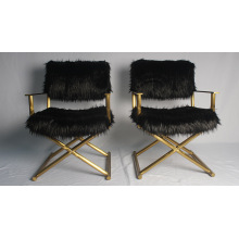 Bedroom living room chairs white sheepskin fur chairs